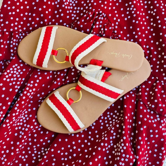 Charlie Paige Shoes - Charlie Paige canvas strap slide-in sandal Size 8